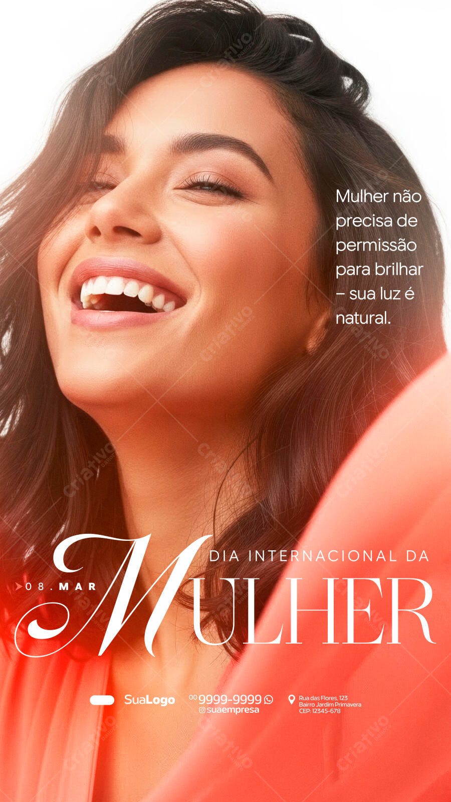 Story Dia Internacional da Mulher 8 de Março PSD Editável