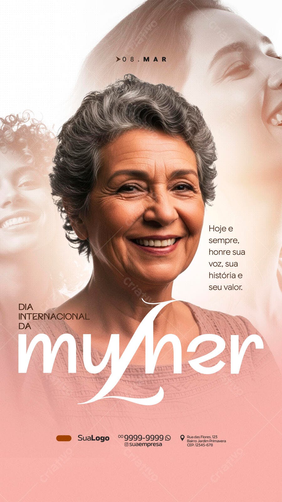 Story Dia Internacional da Mulher 8 de Março PSD Editável