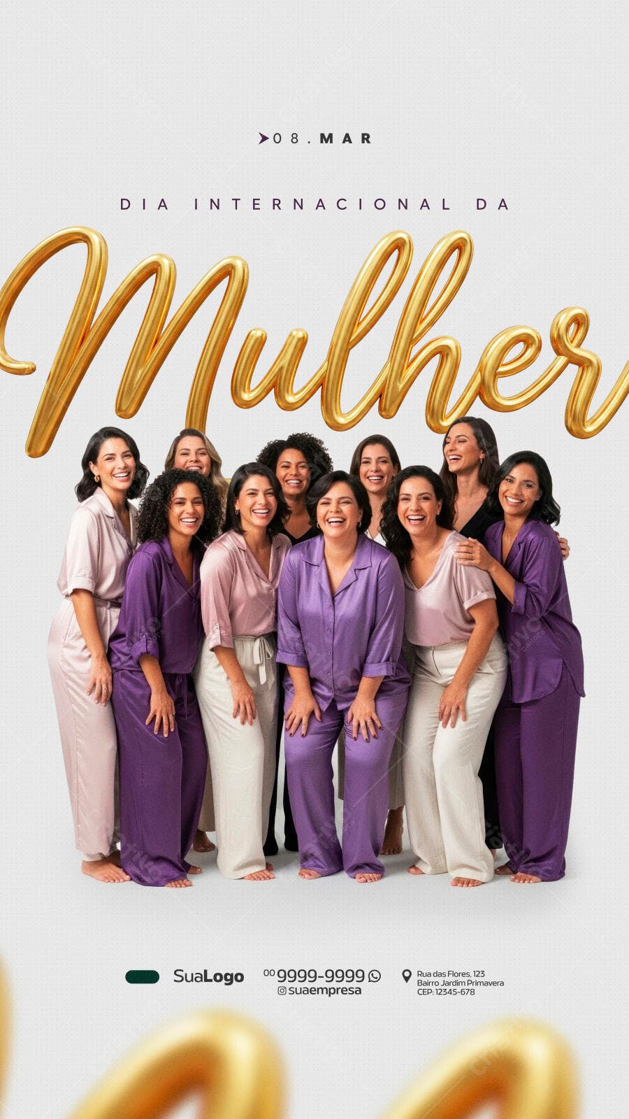 Story Dia Internacional da Mulher 8 de Março PSD Editável