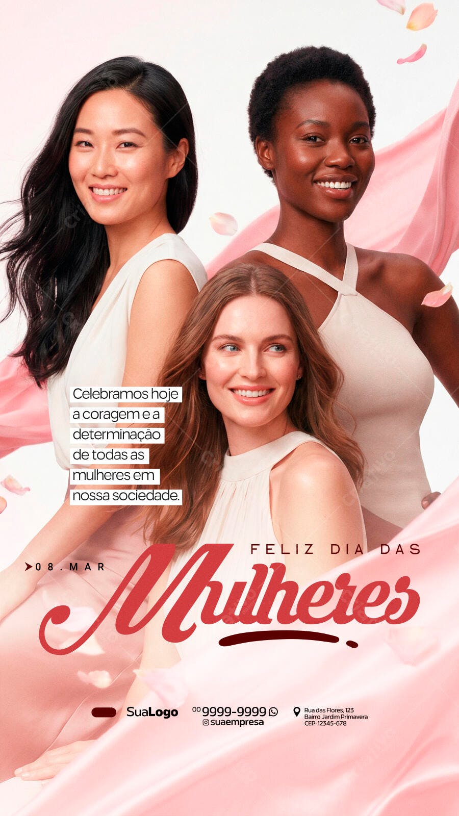 Story Dia Internacional da Mulher 8 de Março PSD Editável