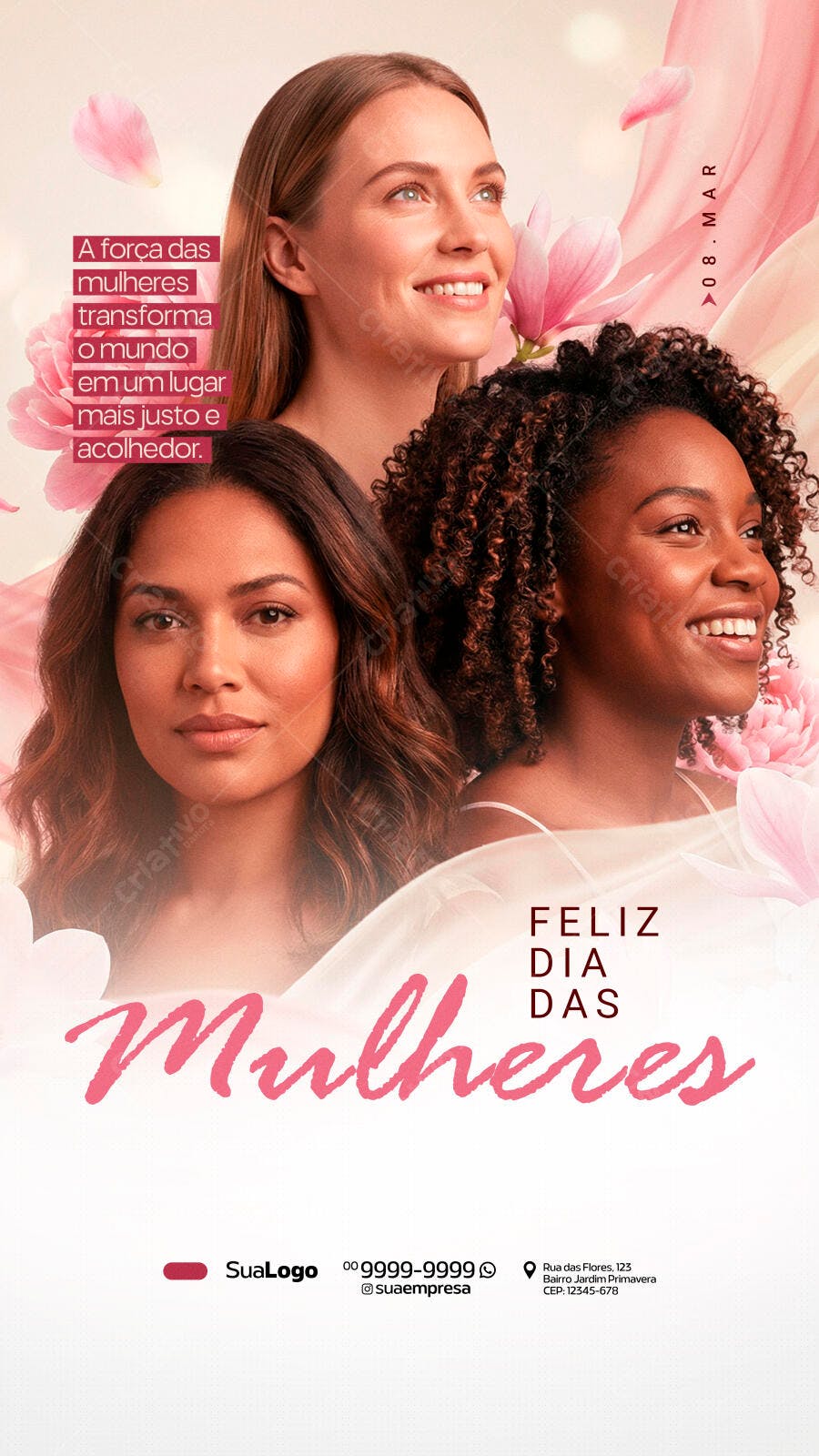 Story Dia da Mulher 8 de Março PSD Editável