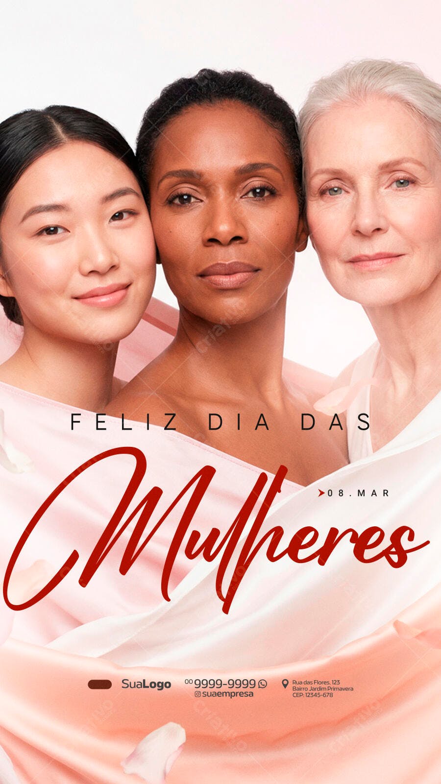 Story Instagram Dia da Mulher 8 de Março PSD Editável
