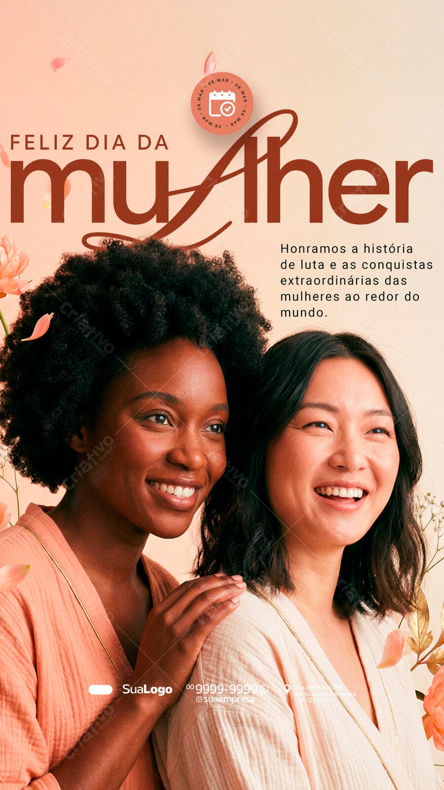 Story Dia Internacional da Mulher 8 de Março PSD Editável