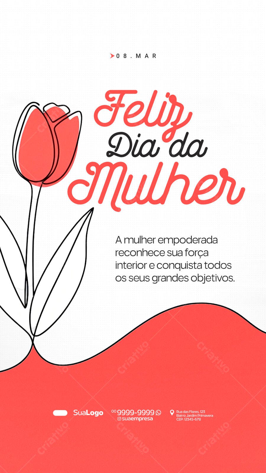 Story Dia Internacional da Mulher 8 de Março PSD Editável