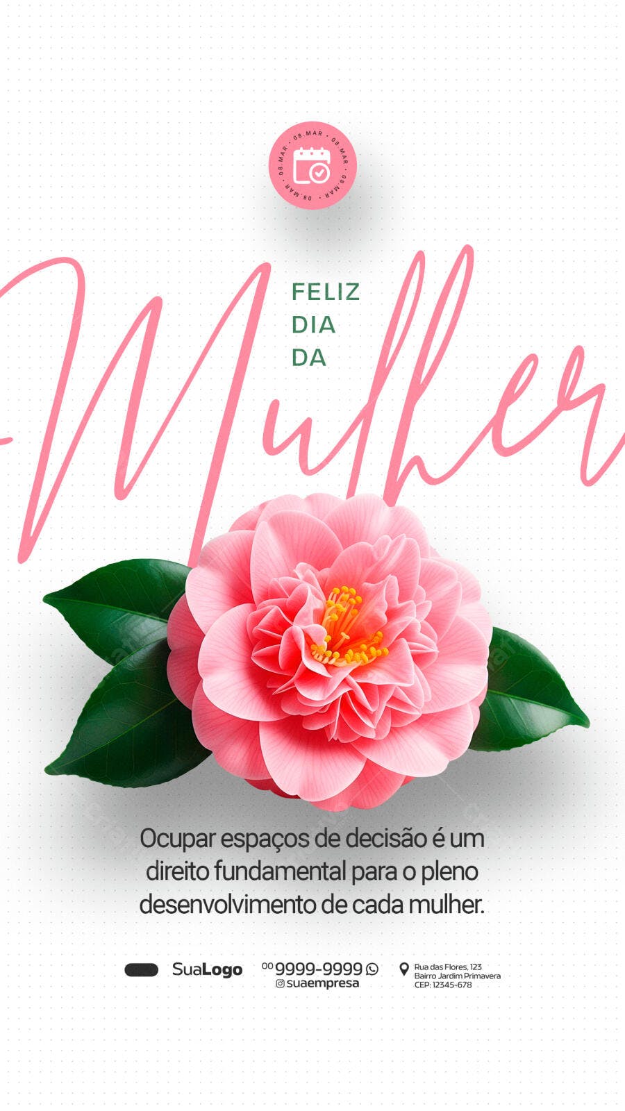 Story Instagram Dia da Mulher 8 de Março PSD Editável