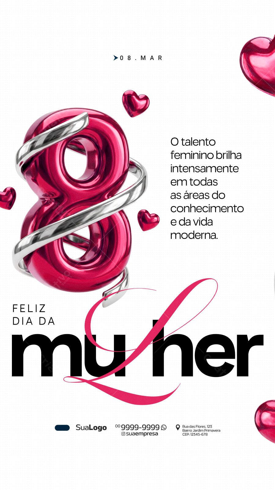 Story Dia da Mulher 8 de Março PSD Editável