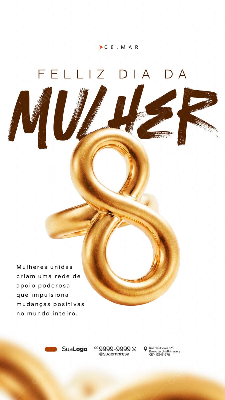 Story Dia Internacional da Mulher 8 de Março PSD Editável