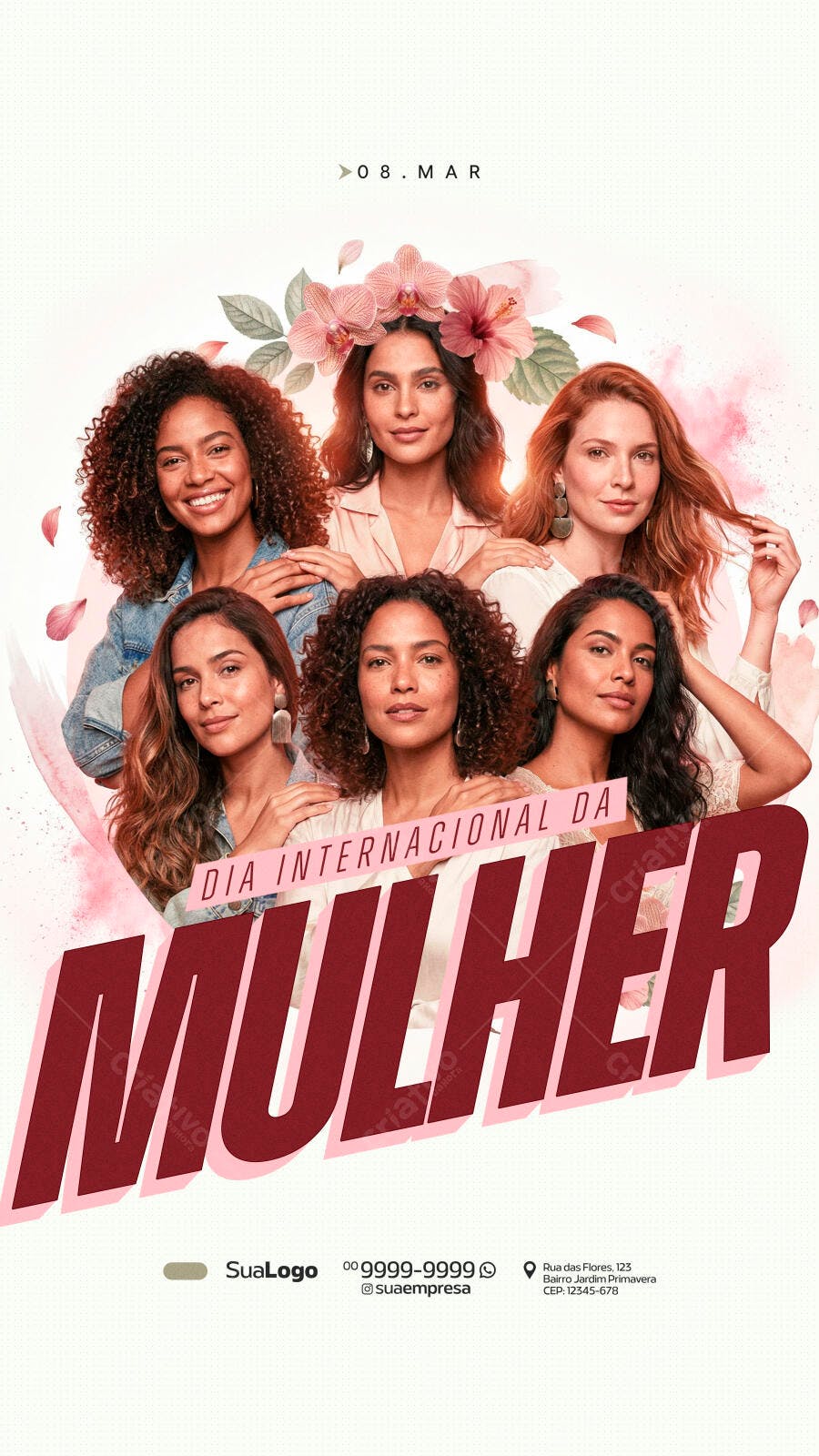 Story Dia Internacional da Mulher 8 de Março PSD Editável