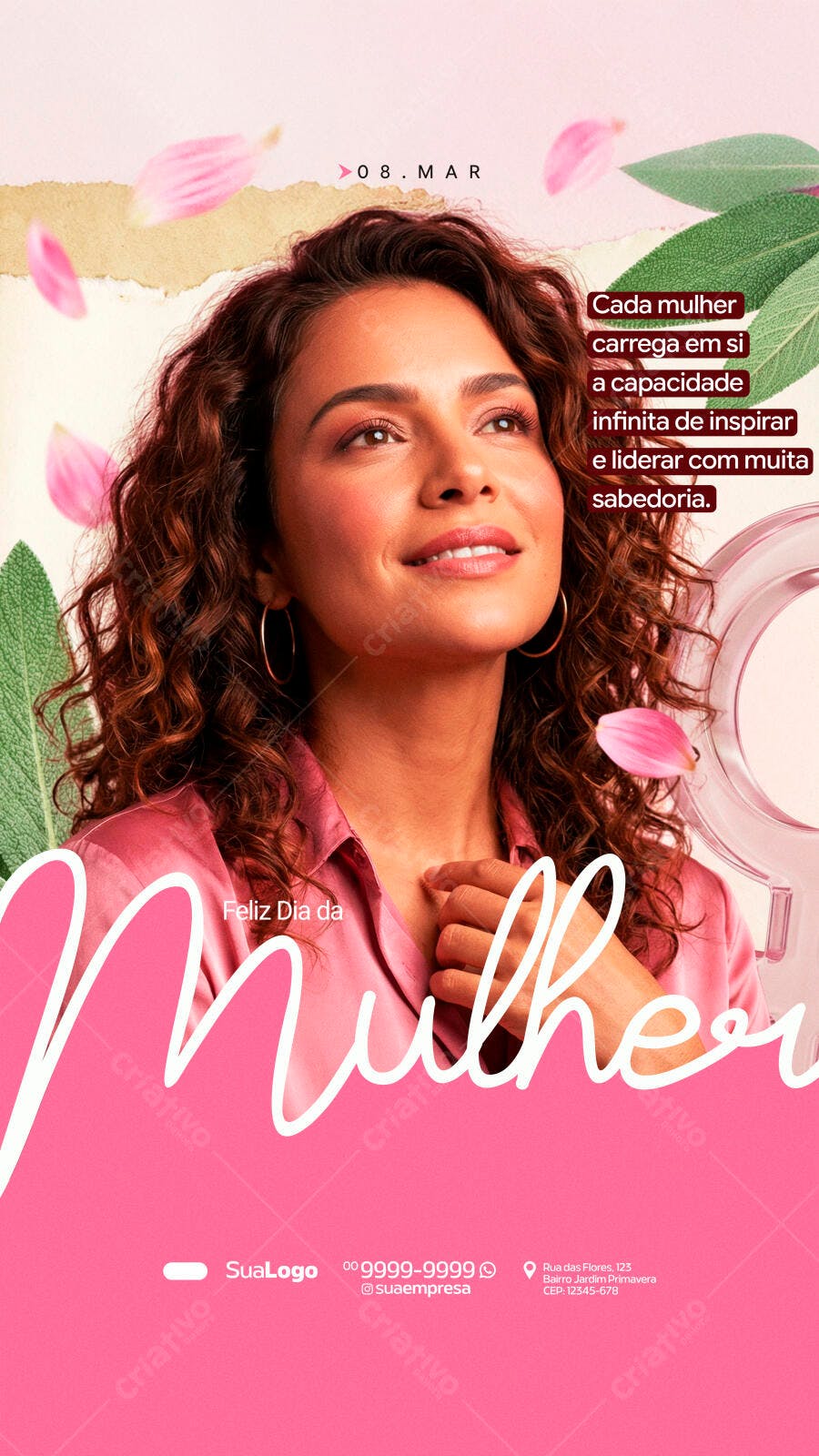 Story Instagram Dia Internacional da Mulher 8 de Março PSD Editável