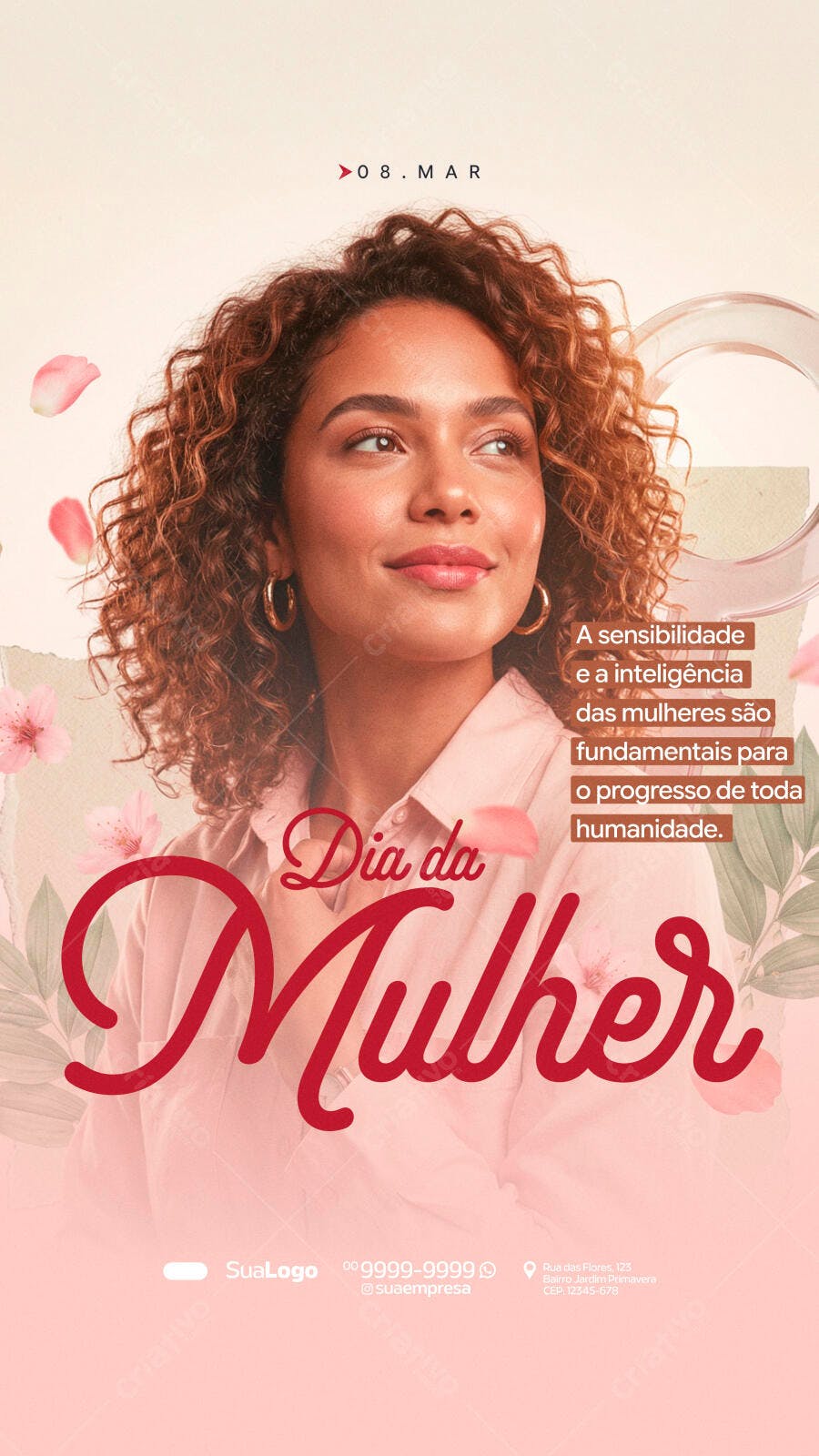 Story Dia Internacional da Mulher 8 de Março PSD Editável