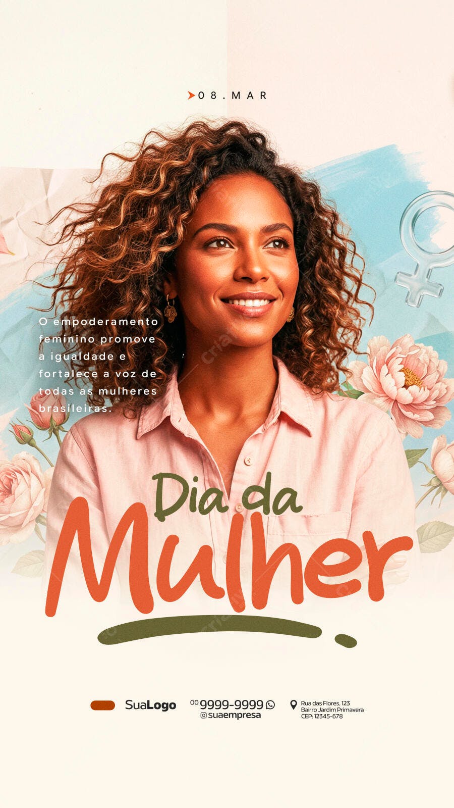 Story Dia Internacional da Mulher 8 de Março PSD Editável