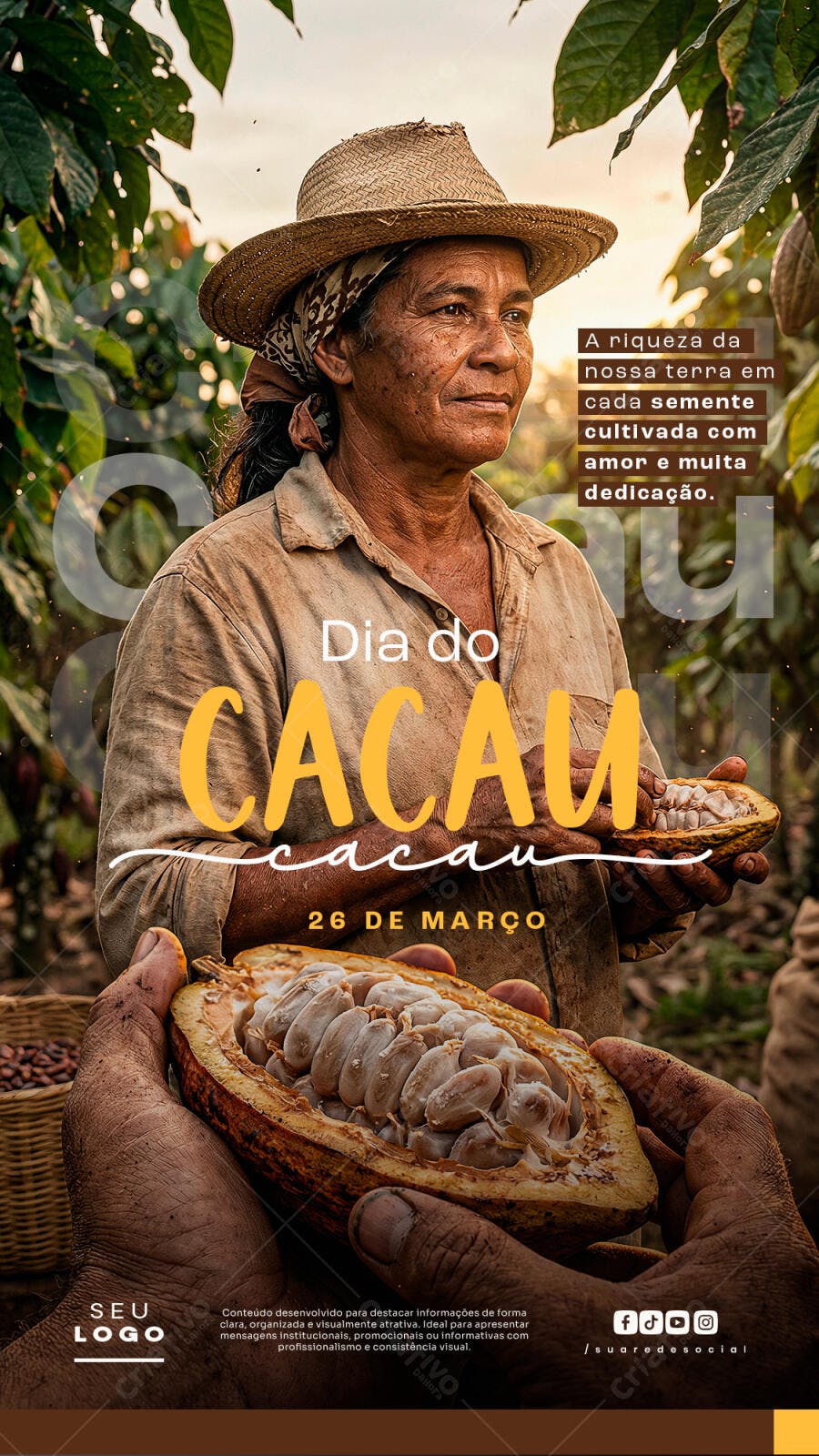Story Dia do Cacau 26 de Março Produtor PSD Editável