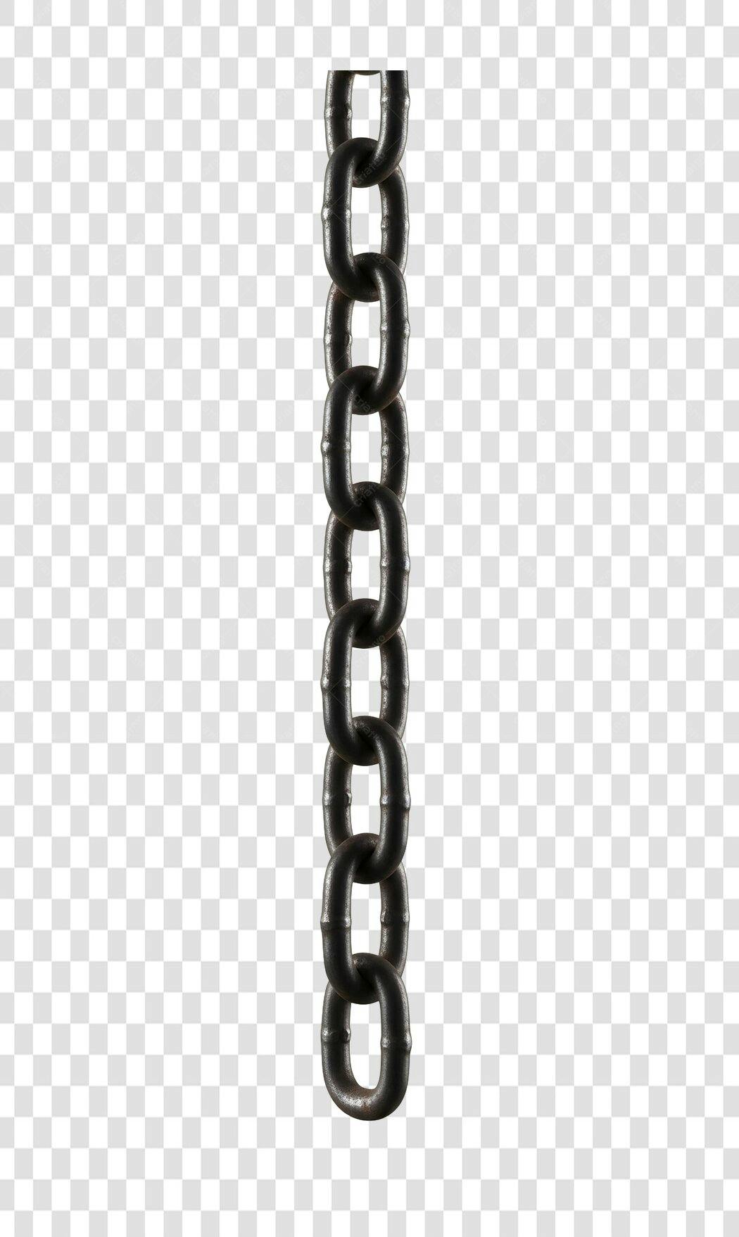 Foto Recortada Corrente de Metal Preta PNG Fundo Transparente