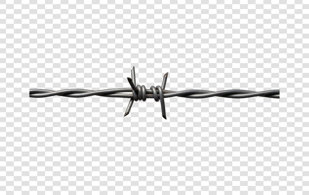 Elemento 3D Arame Farpado Realista PNG Fundo Transparente