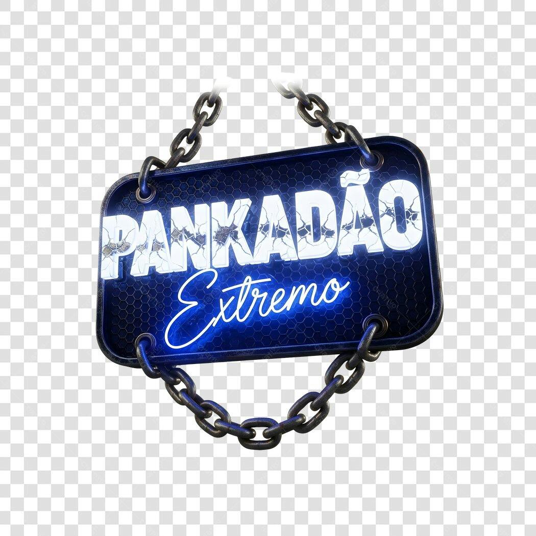 Elemento 3D Placa Pankadão Extremo Correntes PNG Fundo Transparente