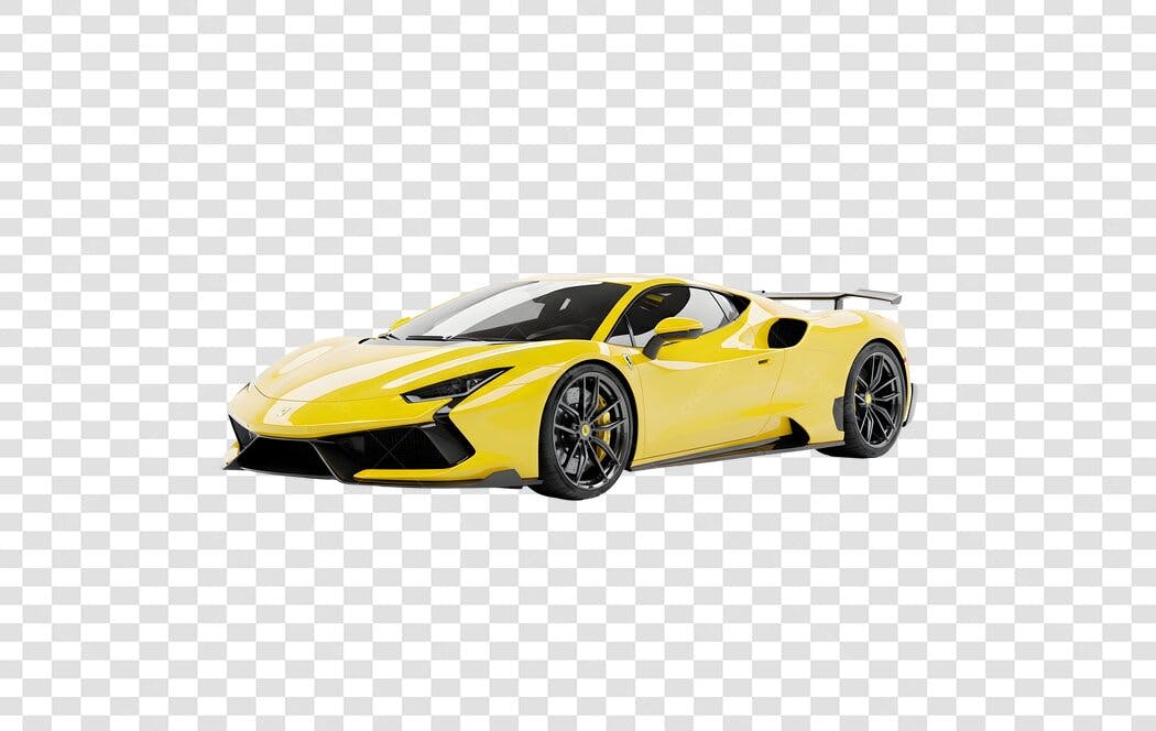 Foto Recortada Carro Esportivo Amarelo Luxo PNG Fundo Transparente