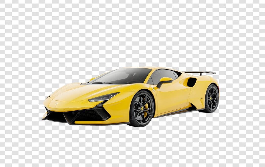 Foto Recortada Carro Esportivo Amarelo PNG Fundo Transparente