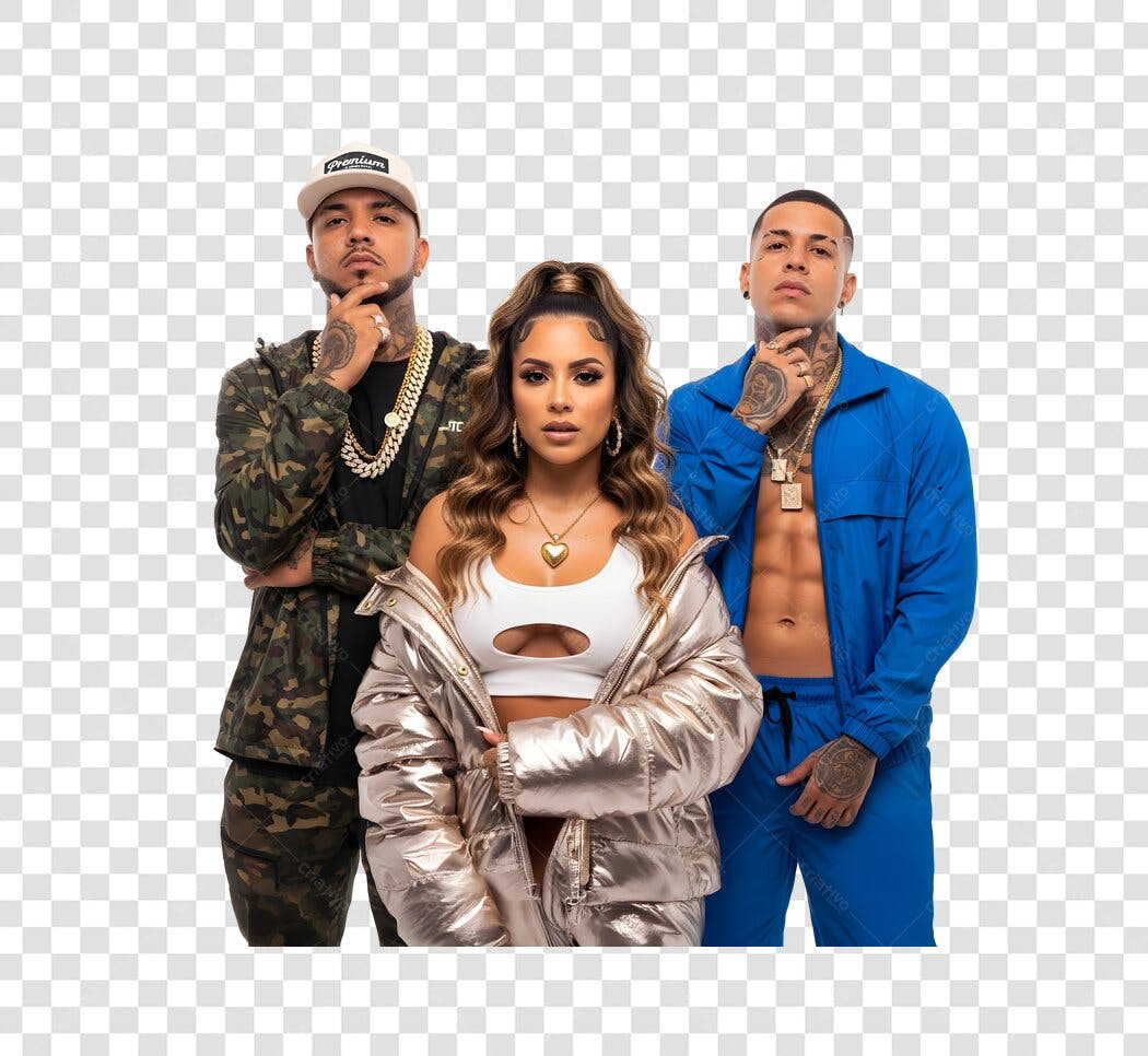 Foto Recortada Grupo Musical Pessoas Poses PNG Fundo Transparente
