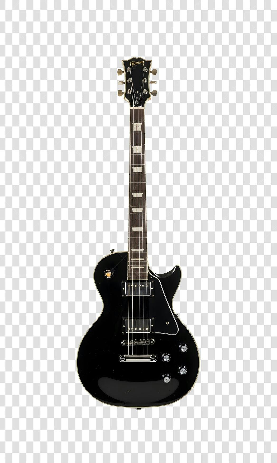 Foto Recortada Guitarra Elétrica Preta Instrumento Musical PNG Fundo Transparente
