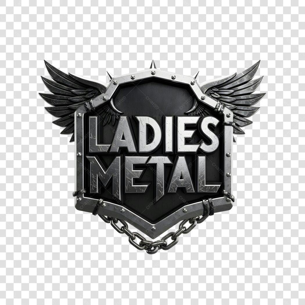 Logo Ladies Metal Escudo Asas Correntes PNG Fundo Transparente