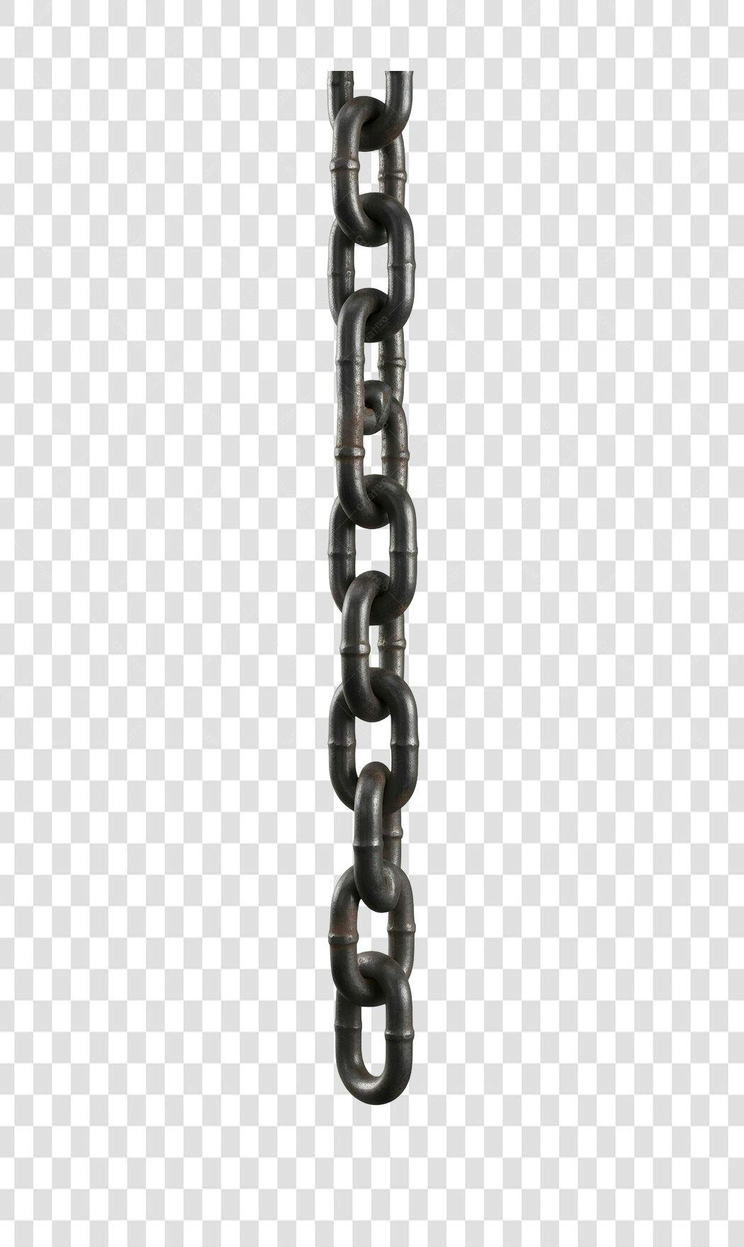 Elemento 3D Corrente de Ferro Metal PNG Fundo Transparente