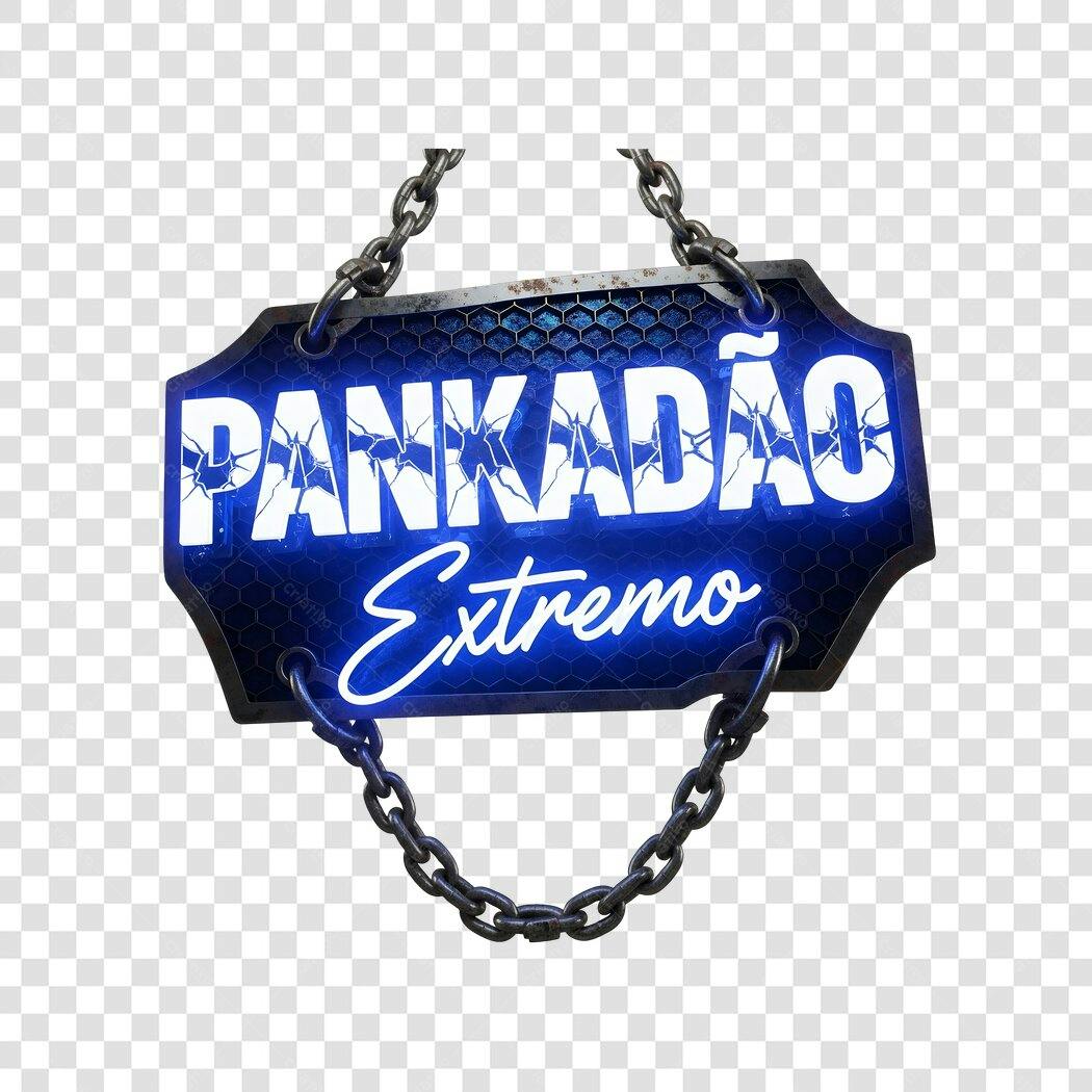 Elemento 3D Placa Pankadão Extremo Correntes PNG Fundo Transparente