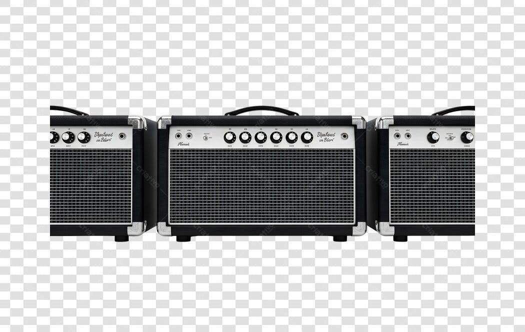 Foto Recortada Amplificador Guitarra Vintage PNG Fundo Transparente