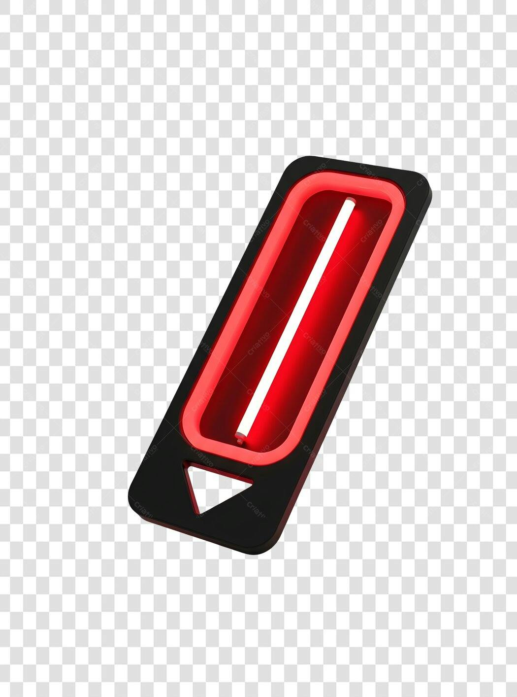 Elemento 3D Barra de Carregamento Vermelha PNG Fundo Transparente