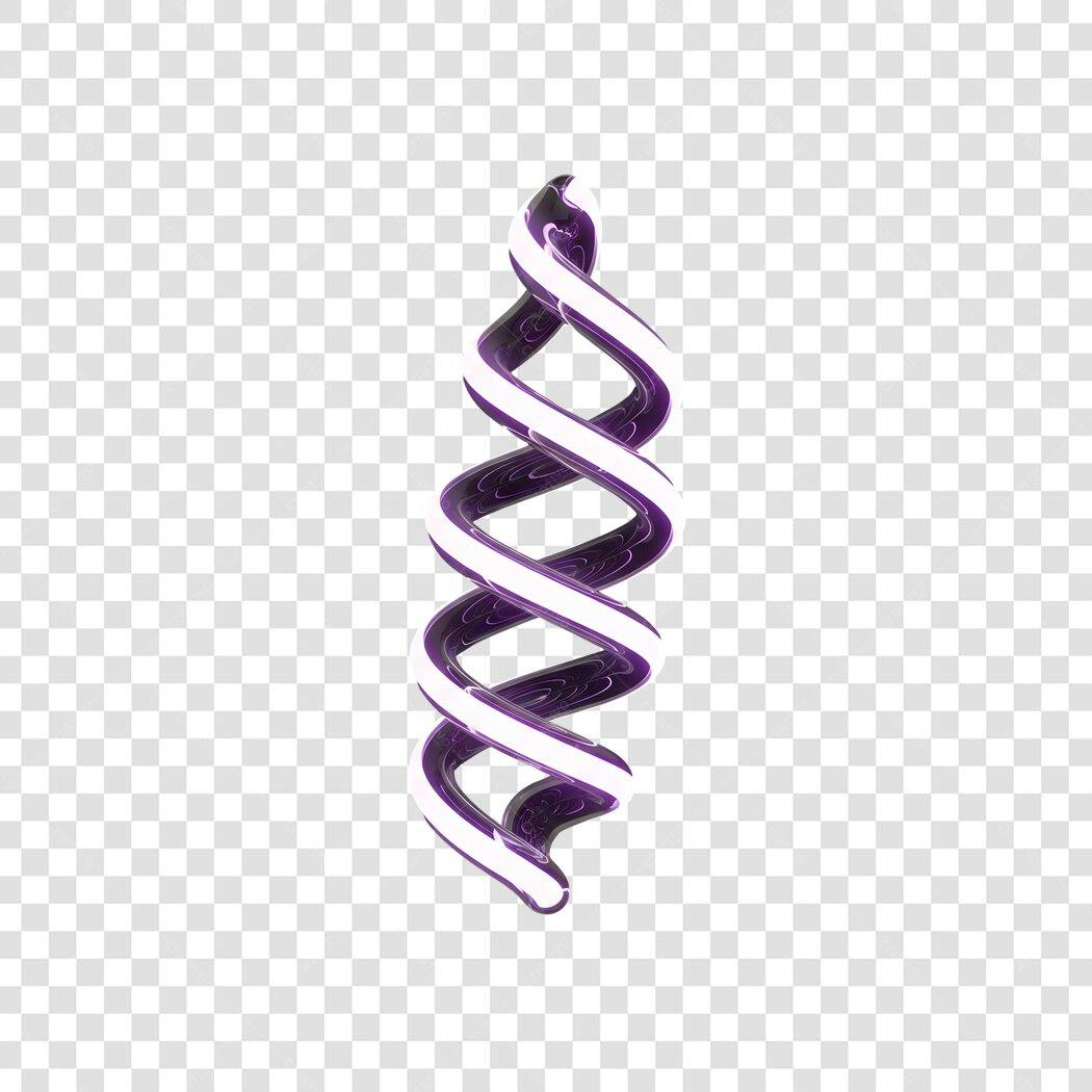 Elemento 3D Espiral Roxo Branco Abstrato PNG Fundo Transparente