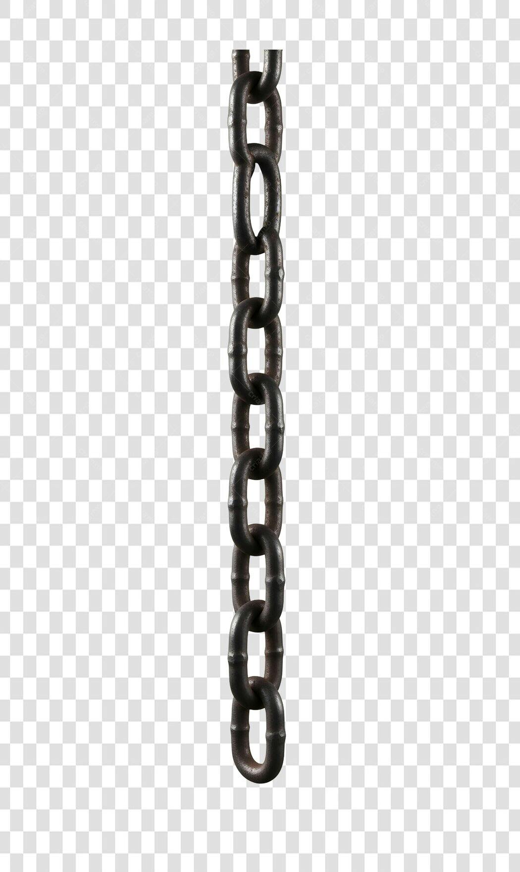 Elemento 3D Corrente de Ferro Metal PNG Fundo Transparente