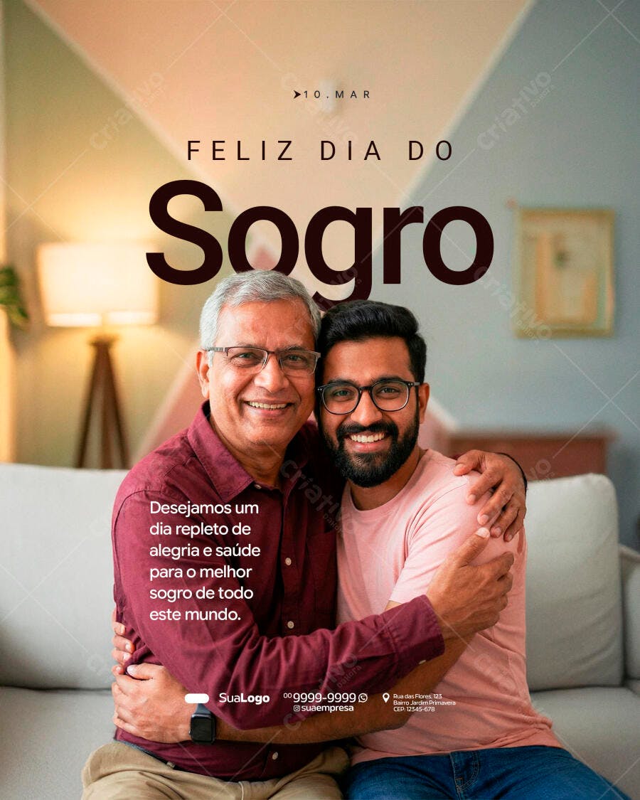 Post Instagram Feliz Dia do Sogro PSD Editável