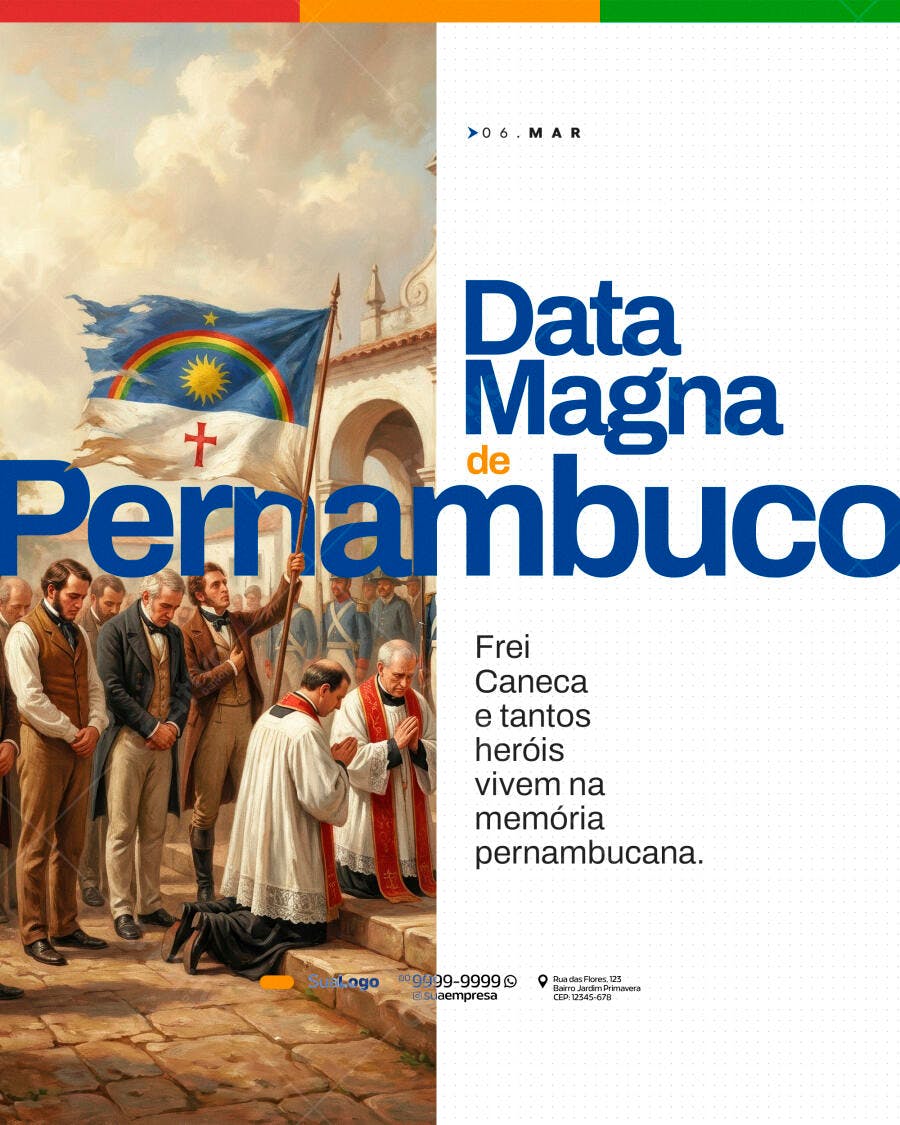 Post Social Media Data Magna Pernambuco 6 de Março PSD Editável