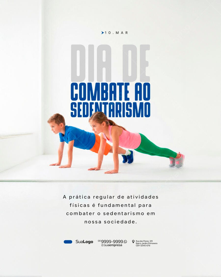Post Instagram Dia de Combate ao Sedentarismo PSD Editável