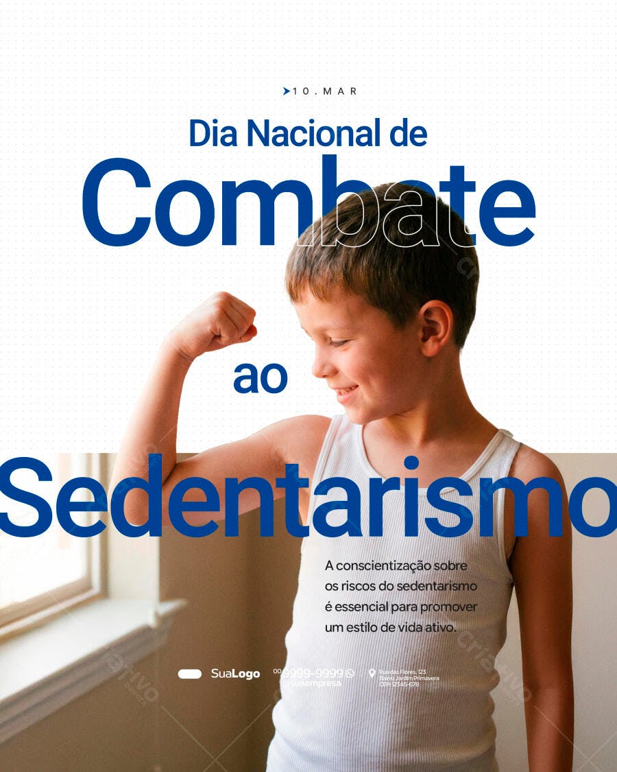 Post Instagram Dia Combate Sedentarismo Março PSD Editável