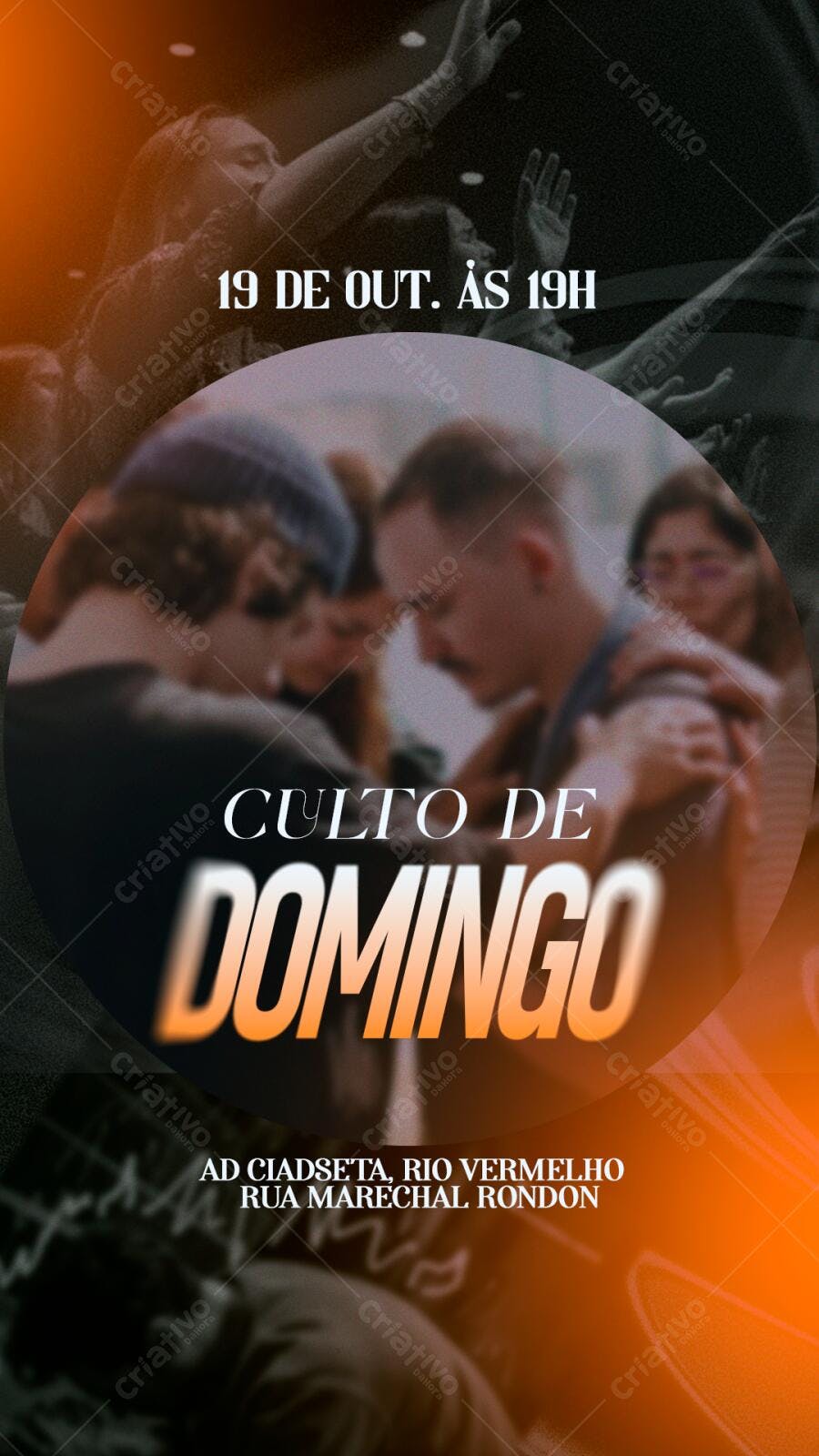 Story Instagram Culto de Domingo Igreja PSD Editável