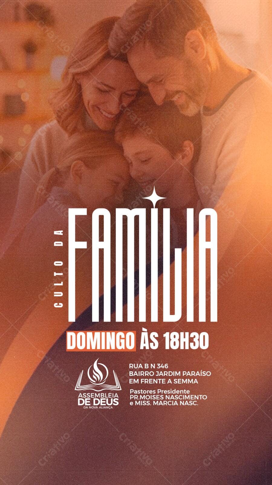 Story Instagram Culto da Família Igreja PSD Editável