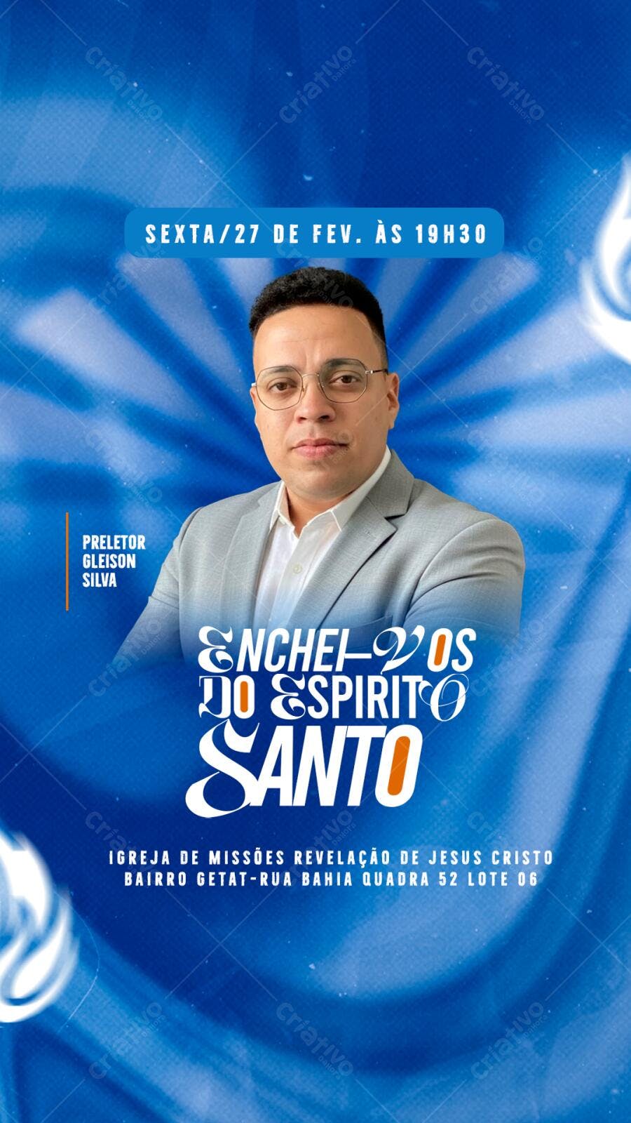Post Instagram Evento Religioso Igreja PSD Editável