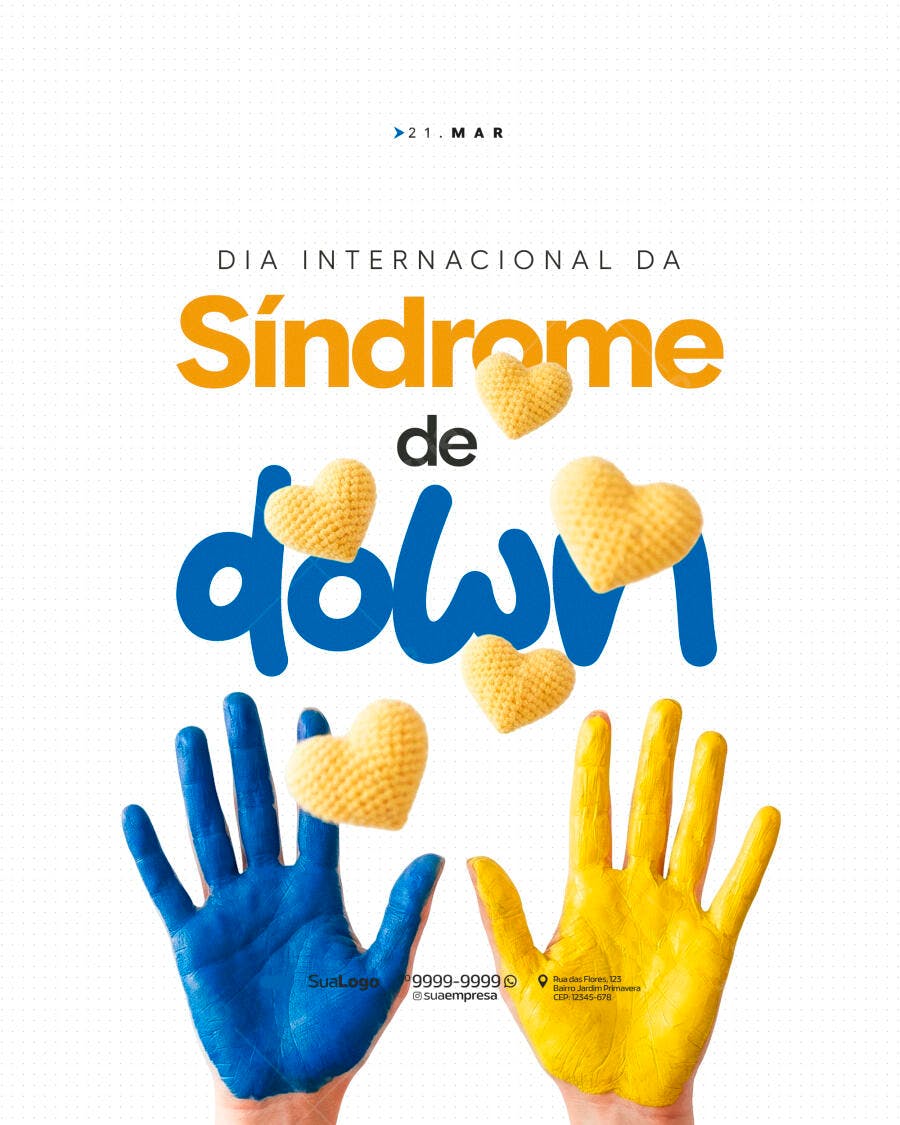 Post Dia Internacional da Síndrome de Down PSD Editável