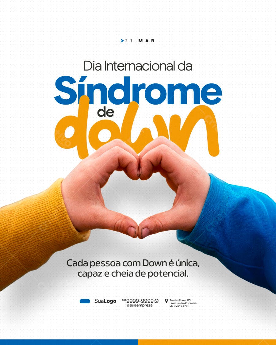 Post Dia Internacional da Síndrome de Down PSD Editável
