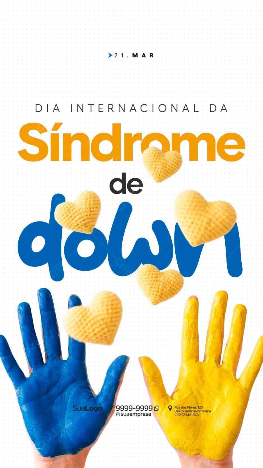 Post Instagram Dia Internacional da Síndrome de Down PSD Editável