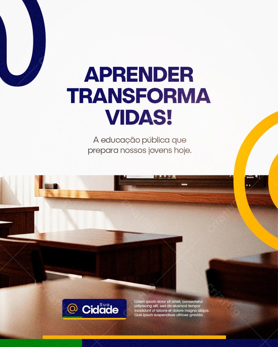 Post Instagram Educação Pública Escola PSD Editável