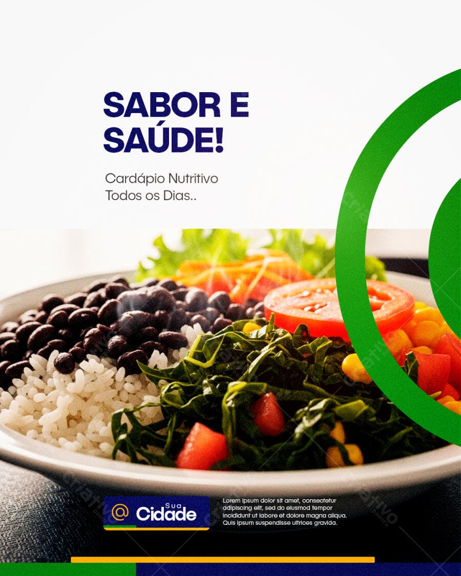 Post Instagram Restaurante Comida Saudável PSD Editável