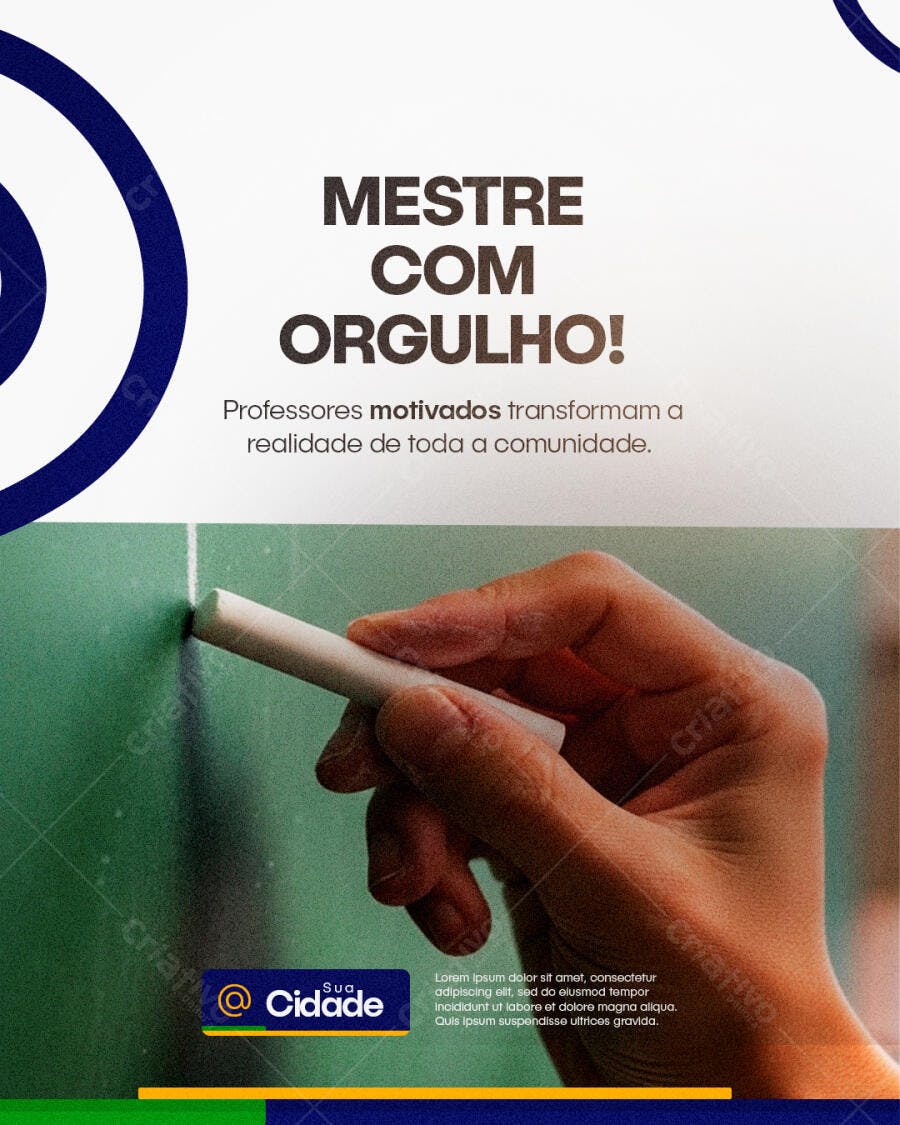 Post Instagram Dia do Professor Educação PSD Editável