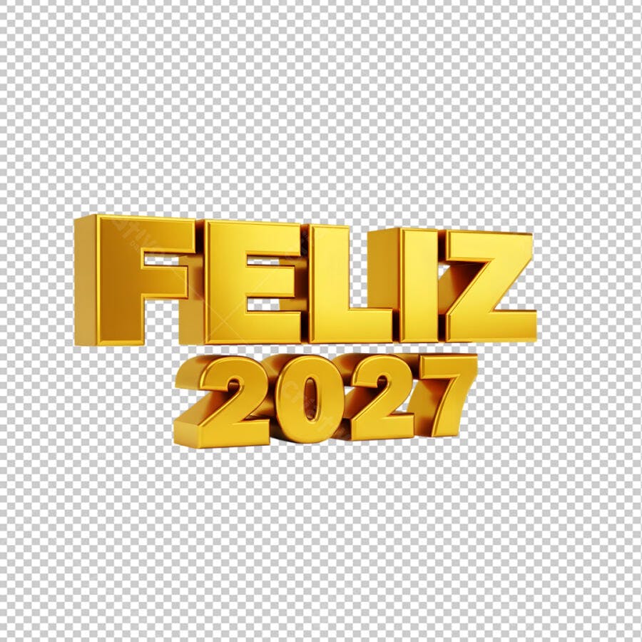 Feliz 2027 Ano Novo Dourado PSD Editável