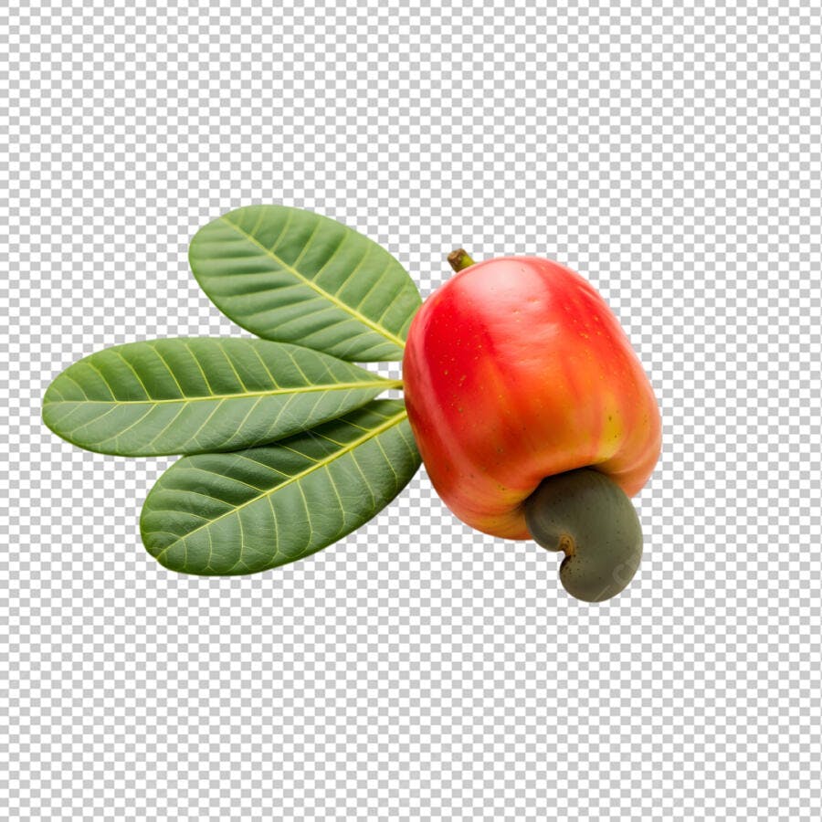 Caju Fruta Tropical Natural PNG Transparente Editável