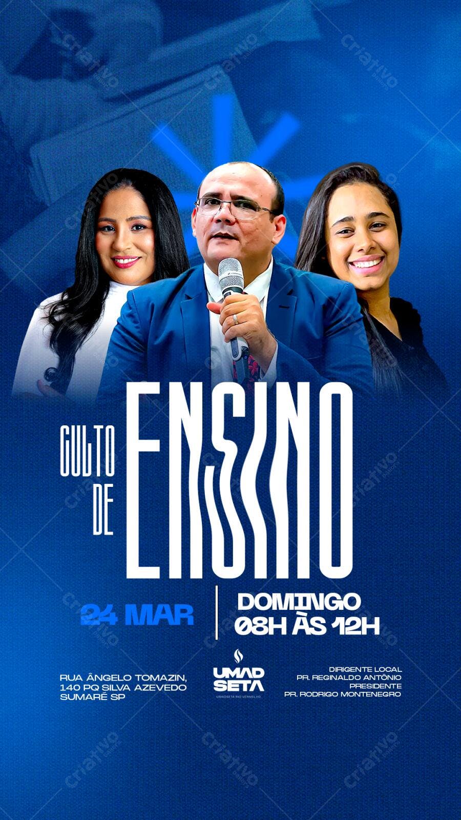 Post Instagram Culto de Ensino Igreja PSD Editável