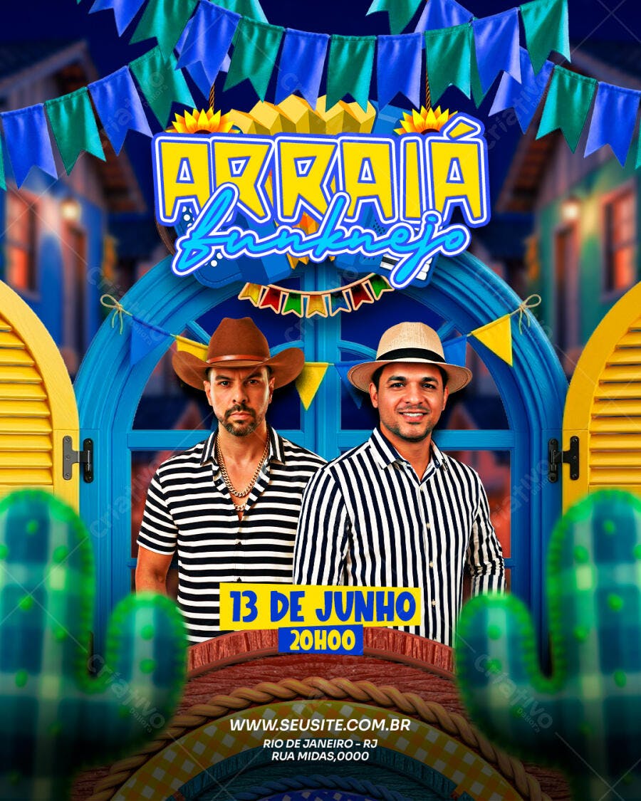 Flyer Arraiá Junino Festa Junina PSD Editável