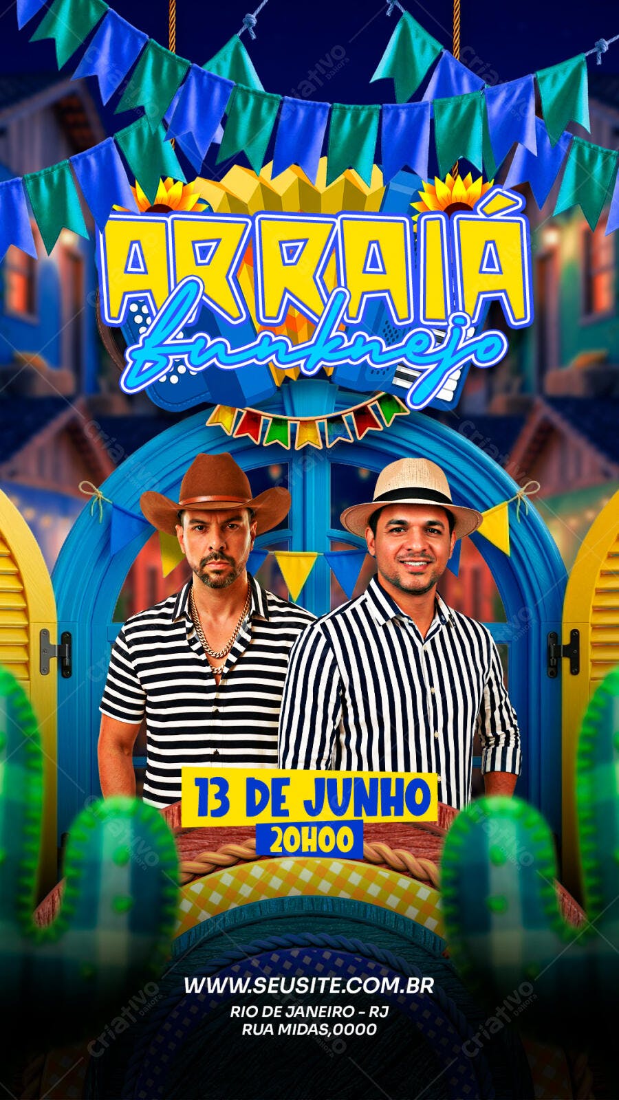 Story Instagram Arraiá Sertanejo Festa Junina PSD Editável