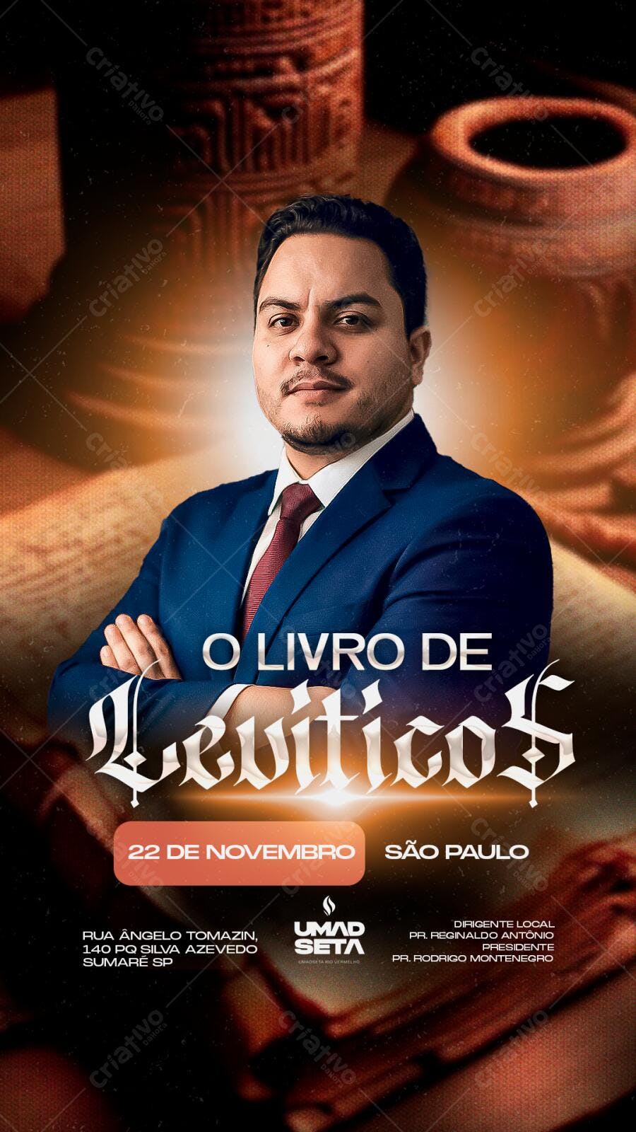 Post Instagram Evento Religioso O Livro de Levíticos PSD Editável