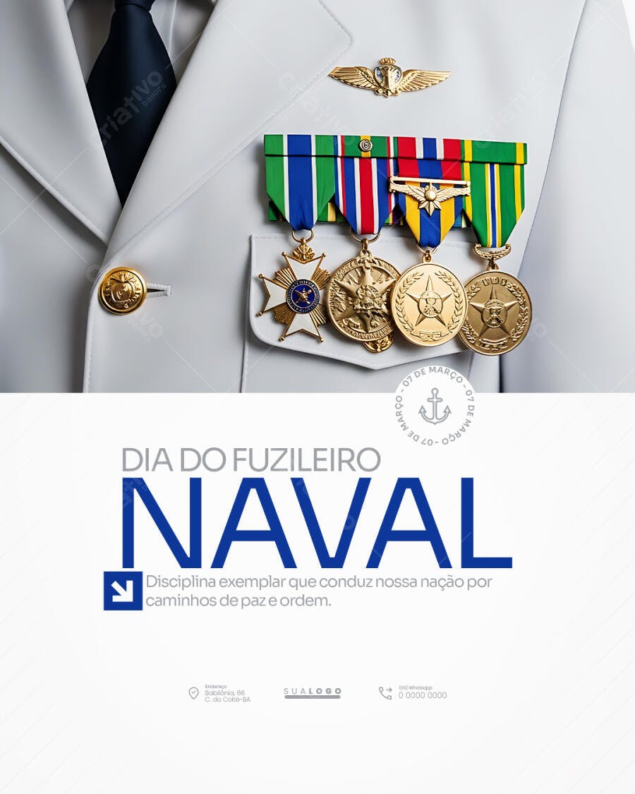 Post Dia do Fuzileiro Naval Março PSD Editável